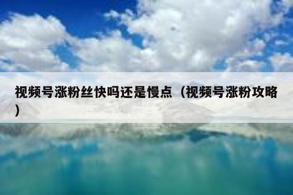视频号涨粉丝快吗还是慢点（视频号涨粉攻略） 第1张