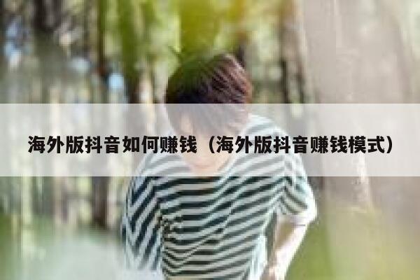 海外版抖音如何赚钱（海外版抖音赚钱模式） 第1张