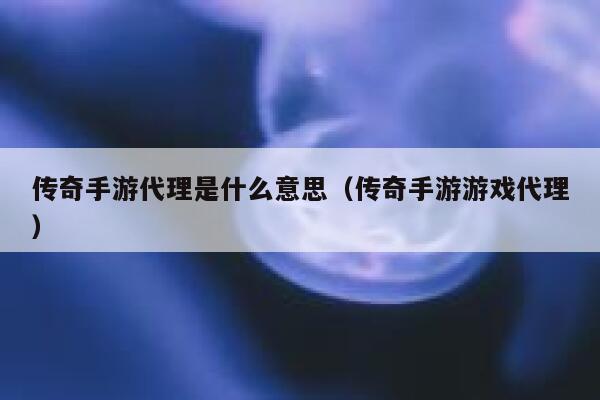 传奇手游代理是什么意思（传奇手游游戏代理） 第1张
