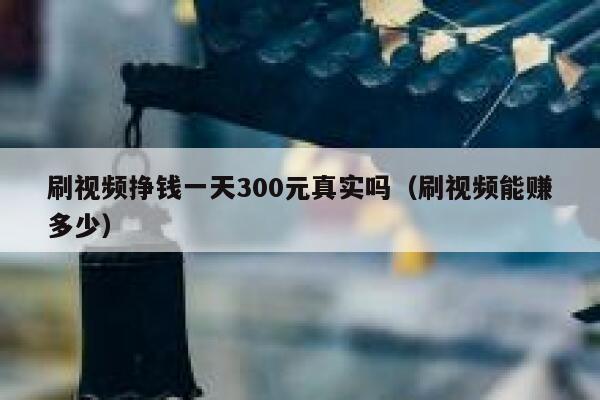 刷视频挣钱一天300元真实吗（刷视频能赚多少） 第1张
