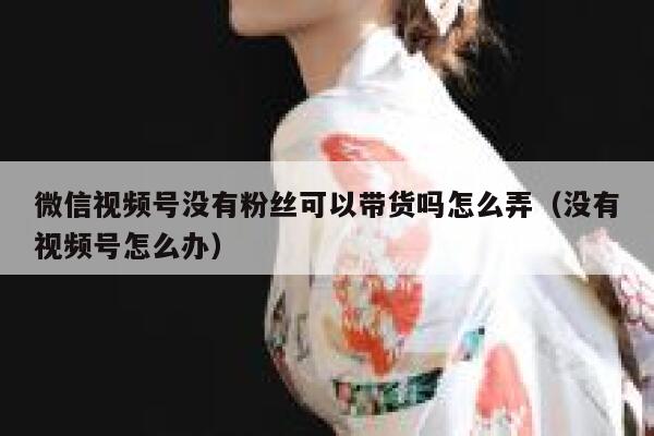 微信视频号没有粉丝可以带货吗怎么弄（没有视频号怎么办） 第1张