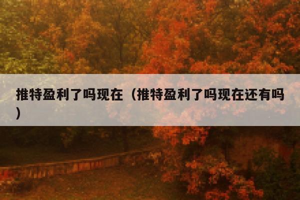 推特盈利了吗现在（推特盈利了吗现在还有吗） 第1张