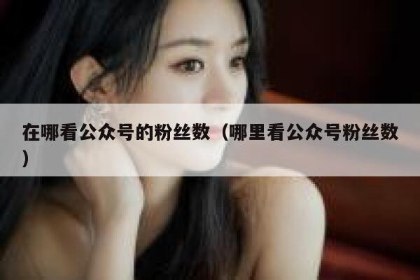 在哪看公众号的粉丝数（哪里看公众号粉丝数） 第1张