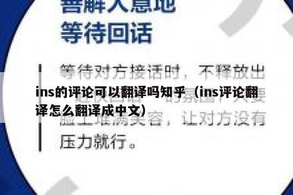 ins的评论可以翻译吗知乎（ins评论翻译怎么翻译成中文） 第1张