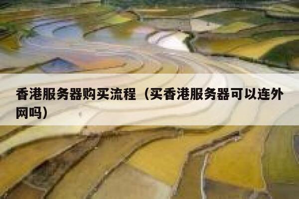 香港服务器购买流程（买香港服务器可以连外网吗） 第1张