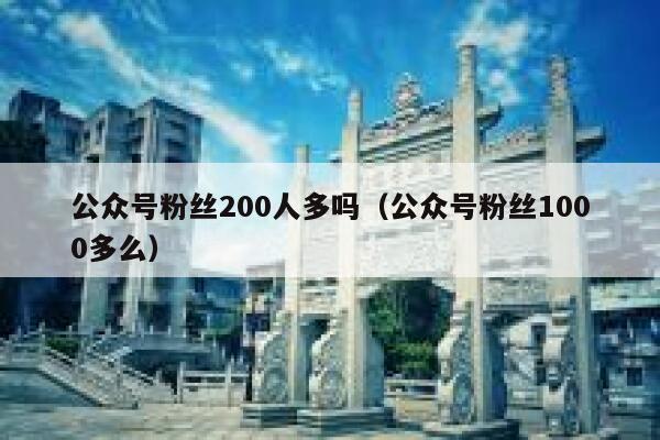 公众号粉丝200人多吗（公众号粉丝1000多么） 第1张