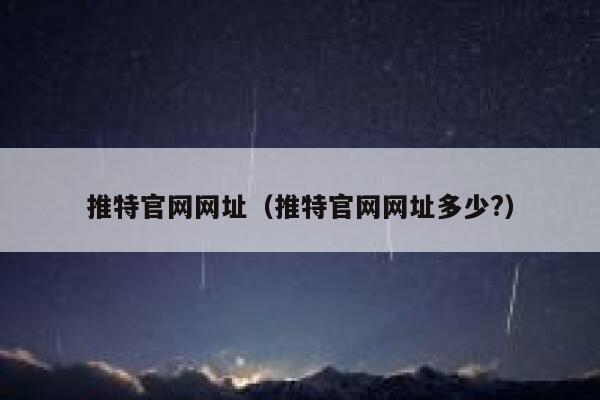 推特官网网址（推特官网网址多少?） 第1张