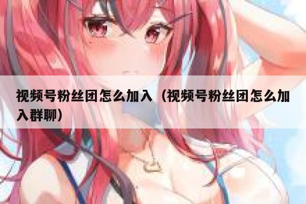 视频号粉丝团怎么加入（视频号粉丝团怎么加入群聊） 第1张