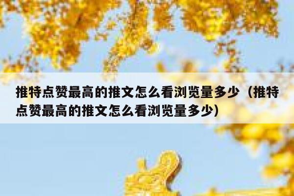 推特点赞最高的推文怎么看浏览量多少（推特点赞最高的推文怎么看浏览量多少） 第1张