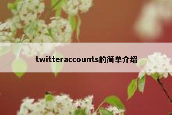 twitteraccounts的简单介绍 第1张