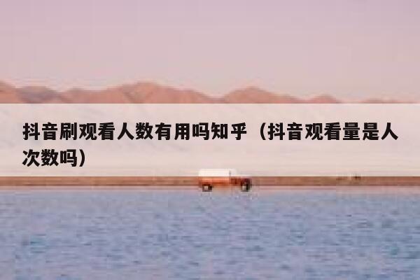 抖音刷观看人数有用吗知乎（抖音观看量是人次数吗） 第1张