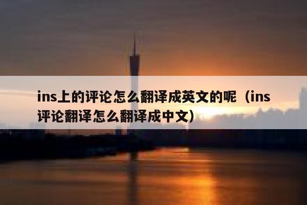 ins上的评论怎么翻译成英文的呢（ins评论翻译怎么翻译成中文） 第1张
