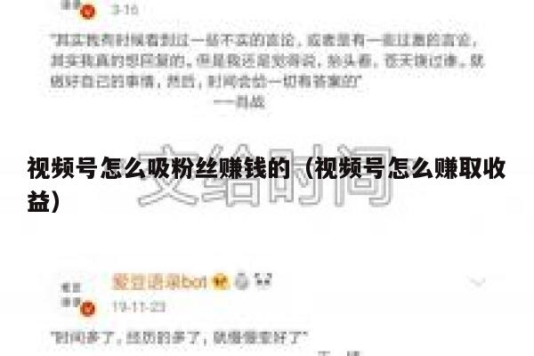 视频号怎么吸粉丝赚钱的（视频号怎么赚取收益） 第1张