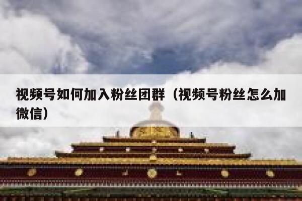 视频号如何加入粉丝团群（视频号粉丝怎么加微信） 第1张