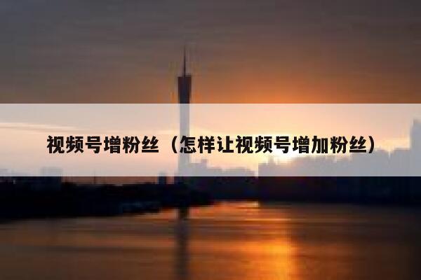 视频号增粉丝（怎样让视频号增加粉丝） 第1张