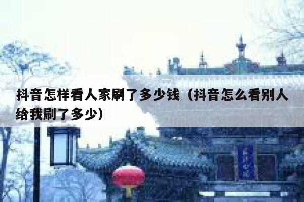 抖音怎样看人家刷了多少钱（抖音怎么看别人给我刷了多少） 第1张