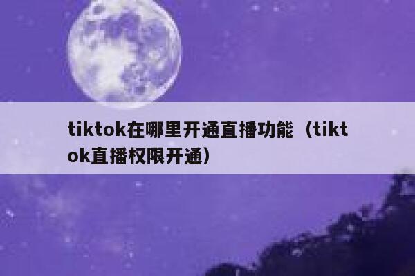 tiktok在哪里开通直播功能（tiktok直播权限开通） 第1张
