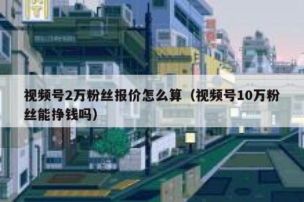 视频号2万粉丝报价怎么算（视频号10万粉丝能挣钱吗） 第1张