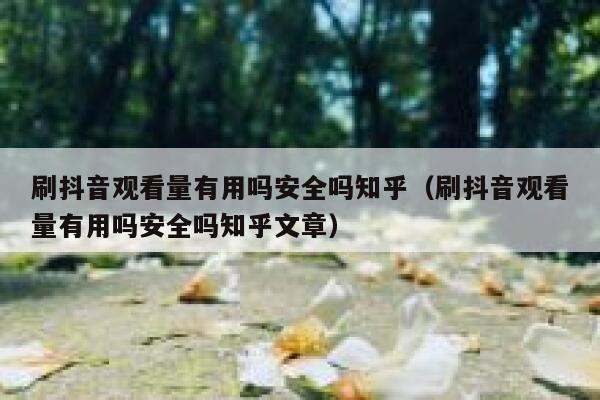 刷抖音观看量有用吗安全吗知乎（刷抖音观看量有用吗安全吗知乎文章） 第1张