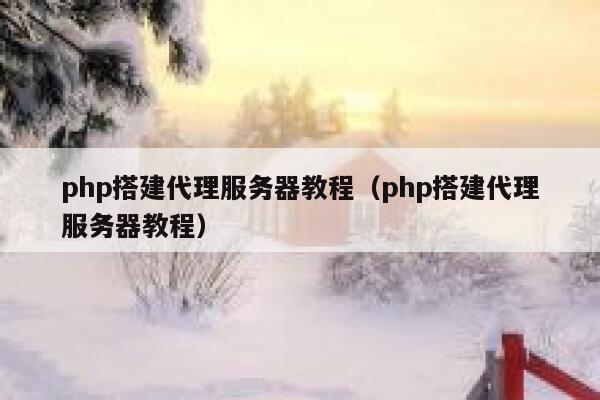 php搭建代理服务器教程（php搭建代理服务器教程） 第1张