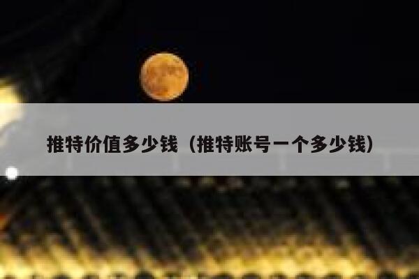 推特价值多少钱（推特账号一个多少钱） 第1张