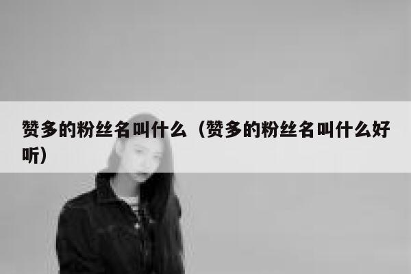 赞多的粉丝名叫什么（赞多的粉丝名叫什么好听） 第1张