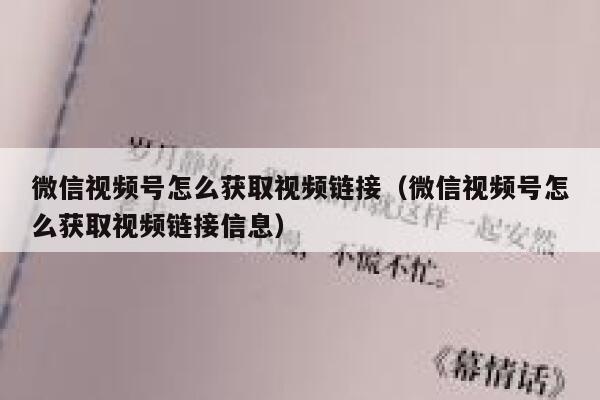 微信视频号怎么获取视频链接(微信视频号怎么获取视频链接信息) 第1张 微信视频号怎么获取视频链接(微信视频号怎么获取视频链接信息) 第1张