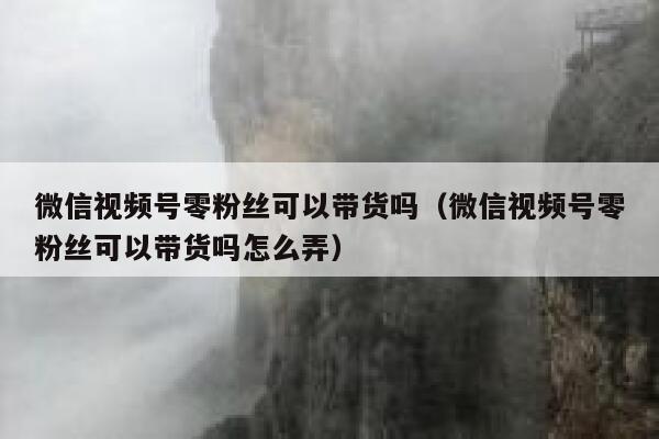 微信视频号零粉丝可以带货吗（微信视频号零粉丝可以带货吗怎么弄） 第1张