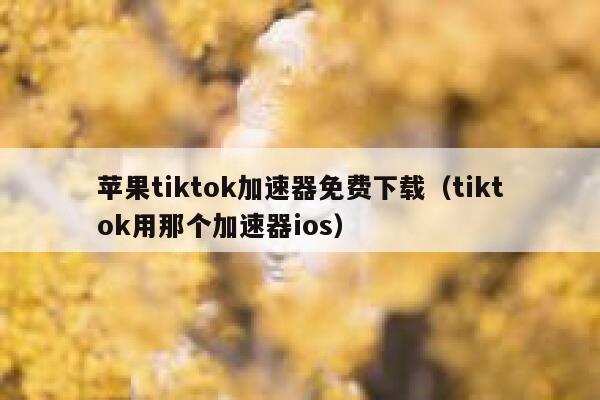 苹果tiktok加速器免费下载（tiktok用那个加速器ios） 第1张