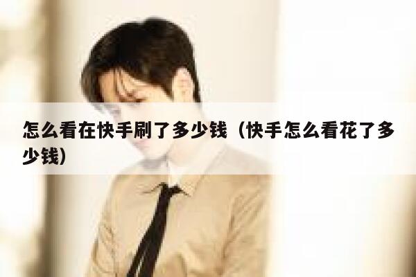 怎么看在快手刷了多少钱（快手怎么看花了多少钱） 第1张
