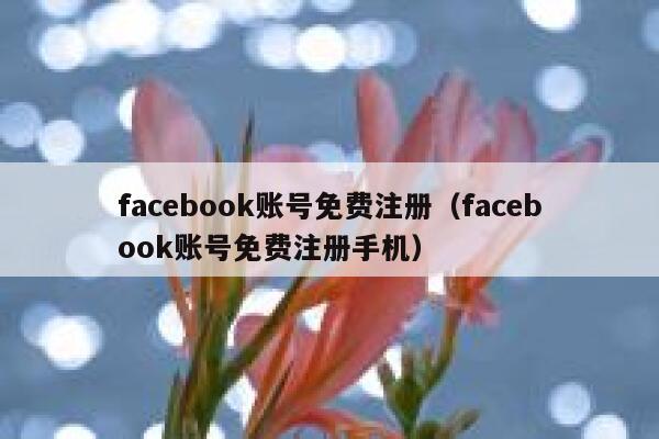 facebook账号免费注册（facebook账号免费注册手机） 第1张