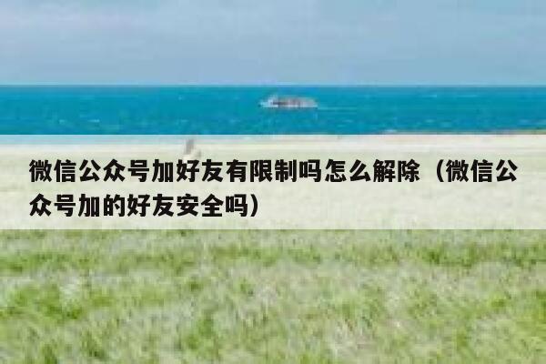 微信公众号加好友有限制吗怎么解除（微信公众号加的好友安全吗） 第1张