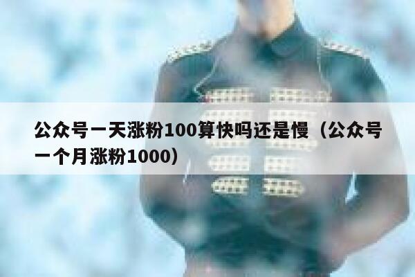 公众号一天涨粉100算快吗还是慢(公众号一个月涨粉1000) 第1张 公众号一天涨粉100算快吗还是慢(公众号一个月涨粉1000) 第1张