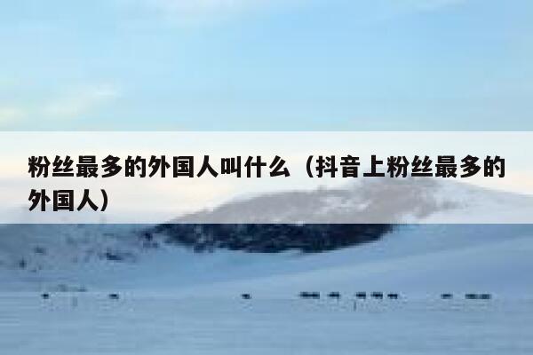 粉丝最多的外国人叫什么（抖音上粉丝最多的外国人） 第1张