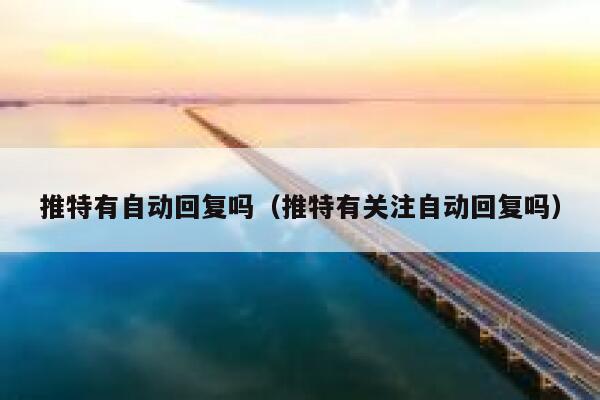 推特有自动回复吗（推特有关注自动回复吗） 第1张