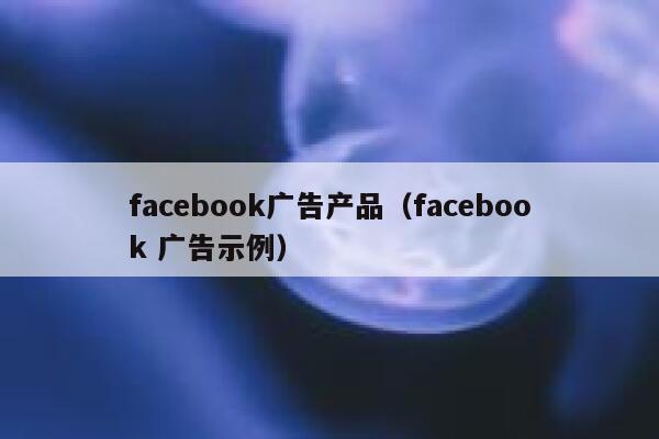 facebook广告产品（facebook 广告示例） 第1张