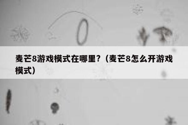 麦芒8游戏模式在哪里?（麦芒8怎么开游戏模式） 第1张