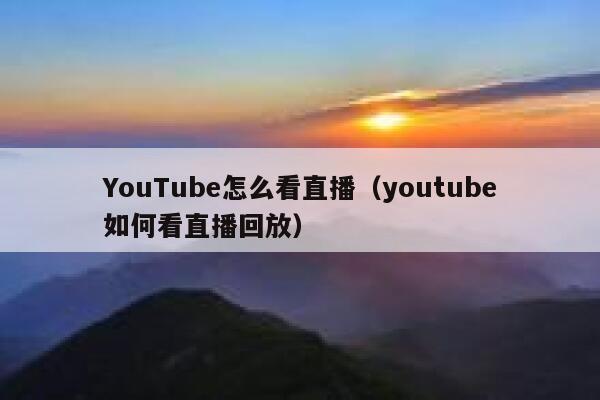 YouTube怎么看直播（youtube如何看直播回放） 第1张