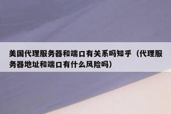 美国代理服务器和端口有关系吗知乎（代理服务器地址和端口有什么风险吗） 第1张