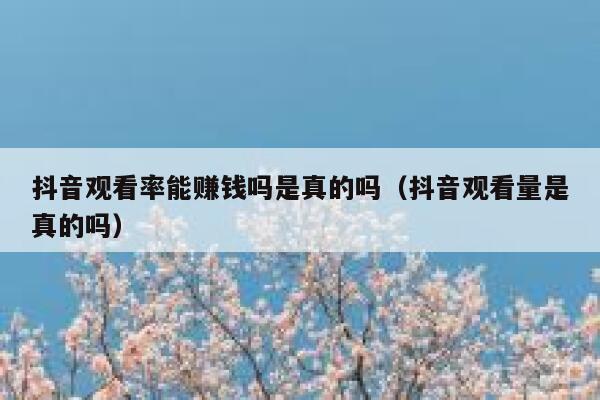 抖音观看率能赚钱吗是真的吗(抖音观看量是真的吗) 第1张 抖音观看率能赚钱吗是真的吗(抖音观看量是真的吗) 第1张