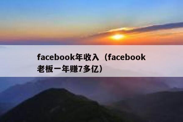 facebook年收入(facebook老板一年赚7多亿) 第1张 facebook年收入(facebook老板一年赚7多亿) 第1张