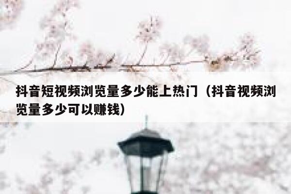 抖音短视频浏览量多少能上热门（抖音视频浏览量多少可以赚钱） 第1张