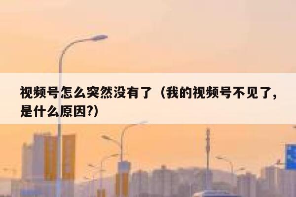 视频号怎么突然没有了（我的视频号不见了,是什么原因?） 第1张