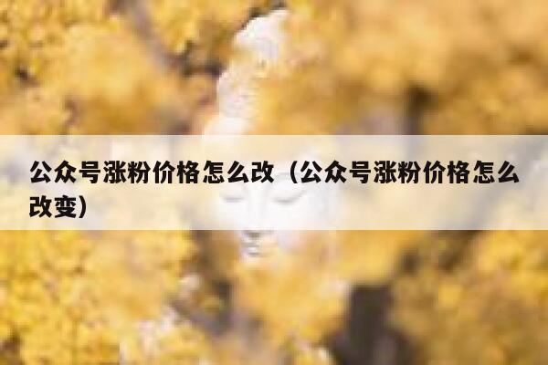公众号涨粉价格怎么改（公众号涨粉价格怎么改变） 第1张