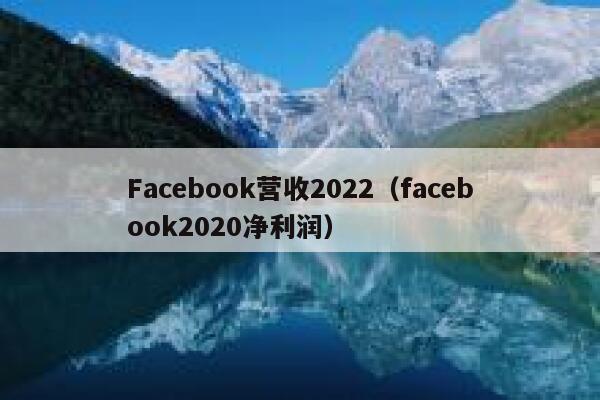 Facebook营收2022（facebook2020净利润） 第1张
