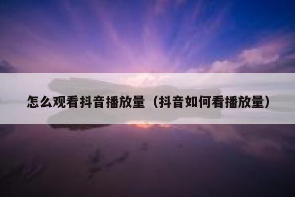 怎么观看抖音播放量（抖音如何看播放量） 第1张