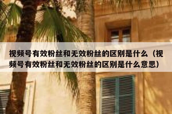 视频号有效粉丝和无效粉丝的区别是什么（视频号有效粉丝和无效粉丝的区别是什么意思） 第1张