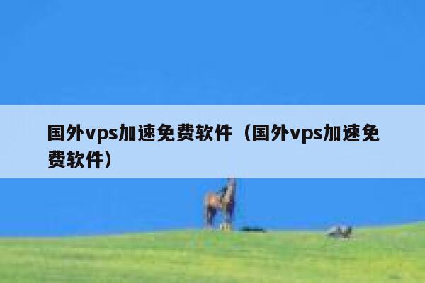 国外vps加速免费软件（国外vps加速免费软件） 第1张