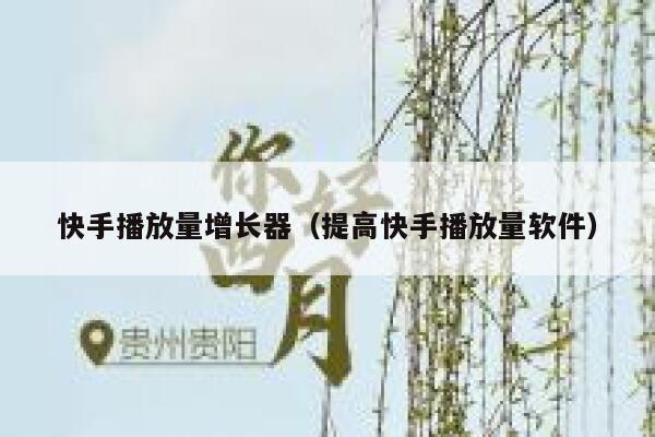 快手播放量增长器（提高快手播放量软件） 第1张