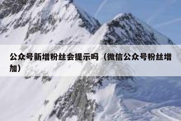 公众号新增粉丝会提示吗（微信公众号粉丝增加） 第1张